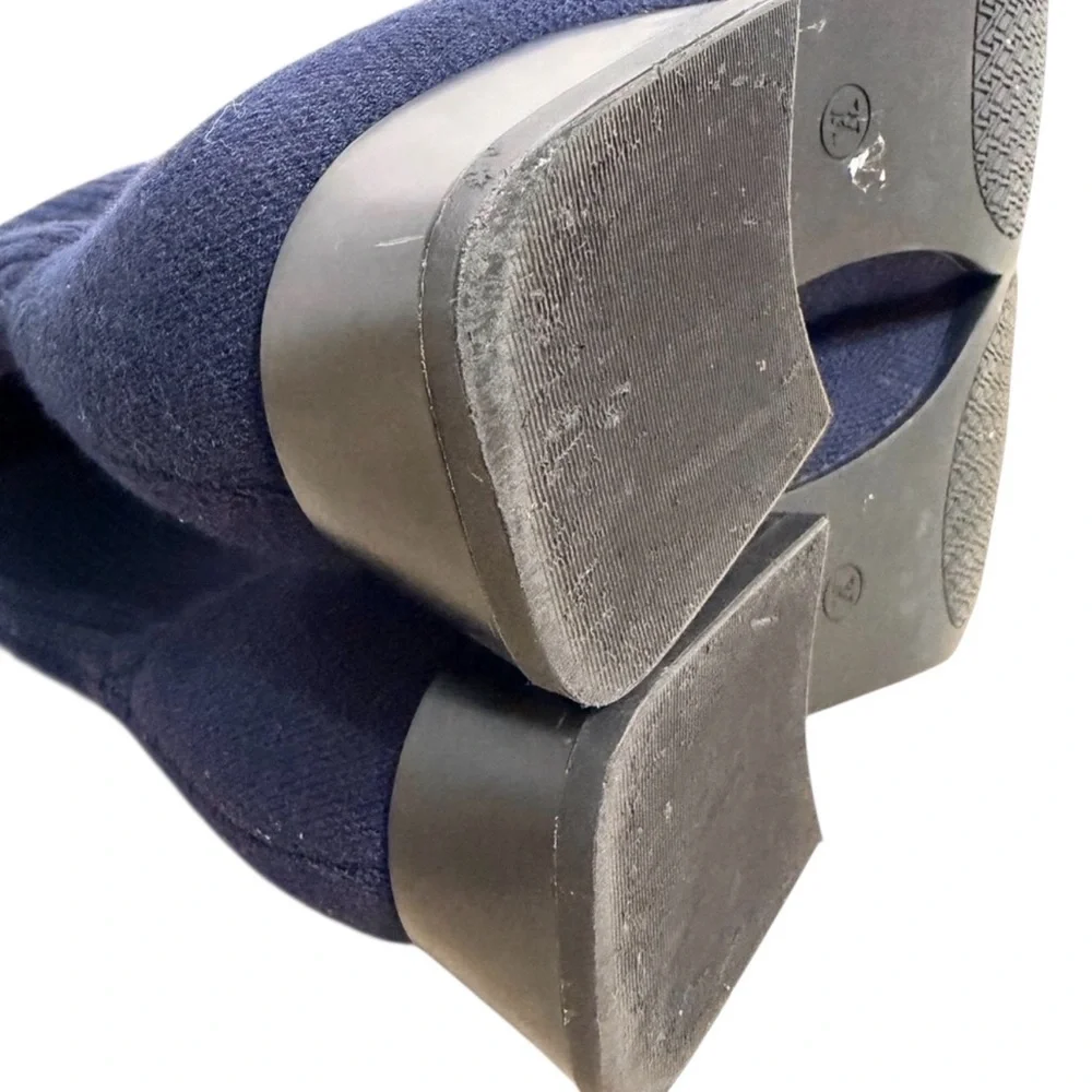 VIVAIA Knee High Wool Boots Size 8 EU 39 Navy Blue